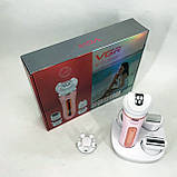 Епілятор для видалення волосся ниткою VGR, Пилка для ступень, Депілятор жіночий 3в1 PQ-56, фото 8