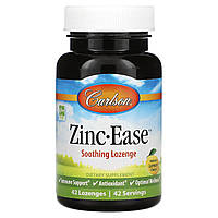 Цинк, Zinc, Carlson, смак лимона, заспокійливий, 42 льодяника