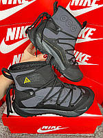Чоловічі зимові кросівки Nike ACG Air Terra Antarktik Fur Grey Black, черевики текстиль водонепрон. на хутрі. Чоловіче взуття
