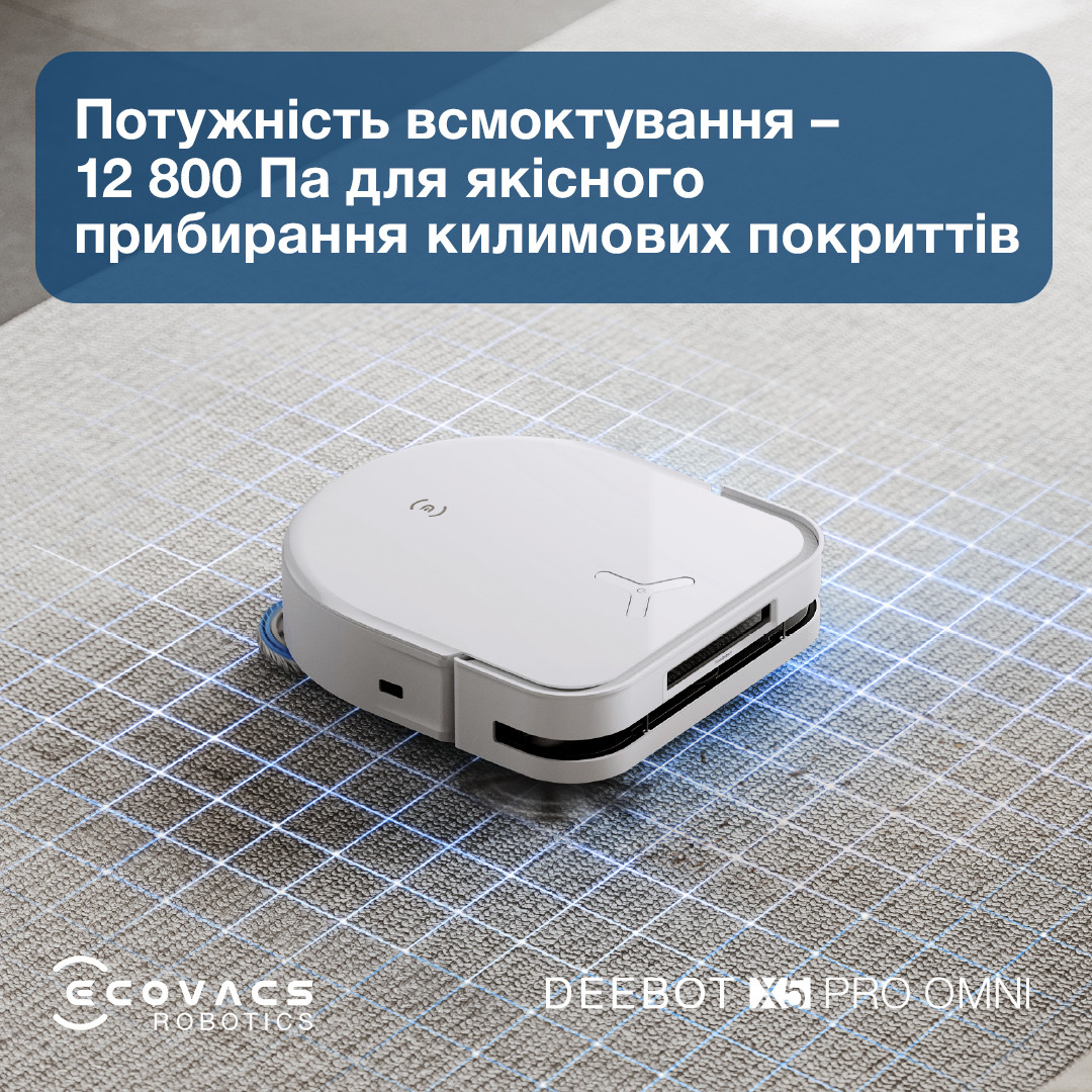 Робот-пилосос Ecovacs Deebot Ozmo X5 Pro Omni (DDX39) White, фото 1