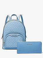 Жіночий набір Michael Kors рюкзак та шкіряний гаманець 1159845651 (Блакитний One Size)