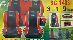 Майки перед+зад SC-1403RD/BK+оплетка+накл.ременів безпеки червоні