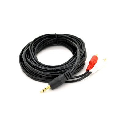Кабель мультимедійний 3.5mm M to 2xRCA M 3.0m black Voltronic (YT-3.5(M)/2хRCA(M)-3.0Cu)