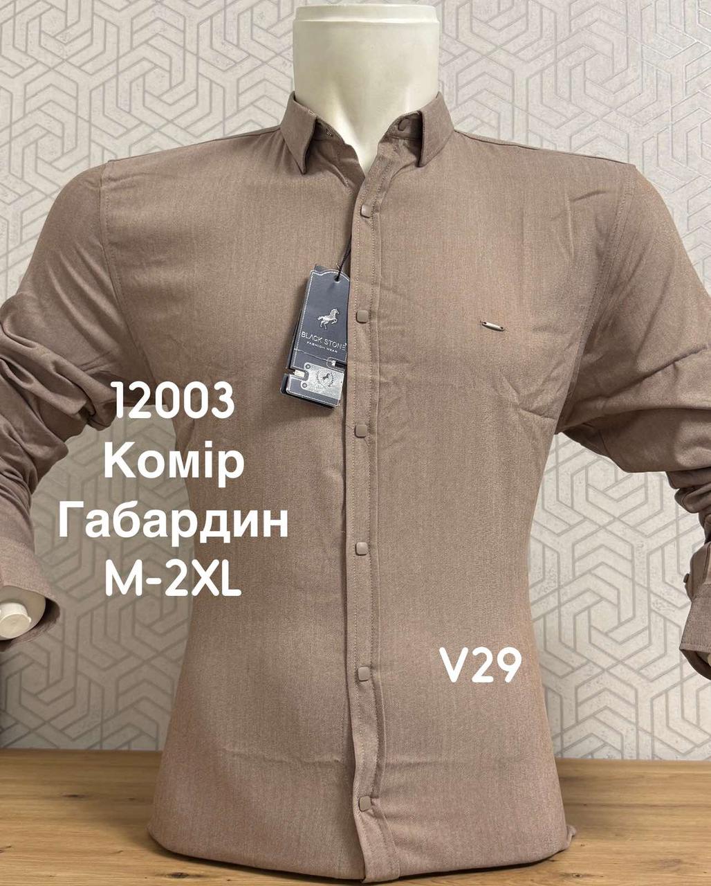 Однотонна приталена сорочка BlackStone габардин V29