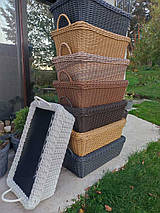 Кошик для дров з лози прямокутний великий колір шоколад, фото 3