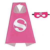 Костюм супергероя для девочки, розовый плащ и маска, наряд Super Girl