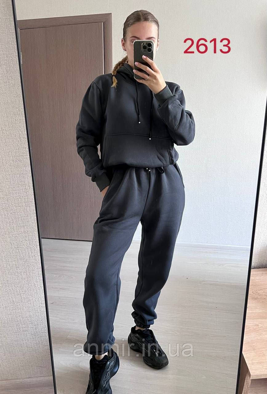 Костюм спортивний молодіжний жіночий однотонний фліс норма 42-48, колір уточнюйте під час замовлення, фото 1