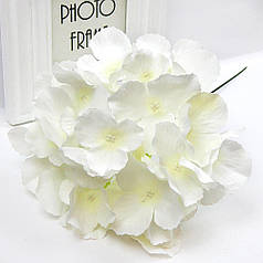 Штучна Гортензія, суцвіття на стеблі, 17х25 см, біла