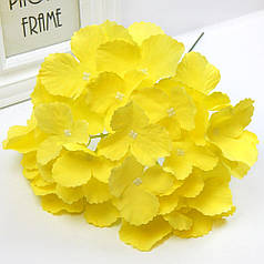 Штучна Гортензія, суцвіття на стеблі, 17х25 см, жовта