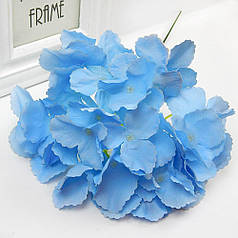 Штучна Гортензія, суцвіття на стеблі, 17х25 см, блакина
