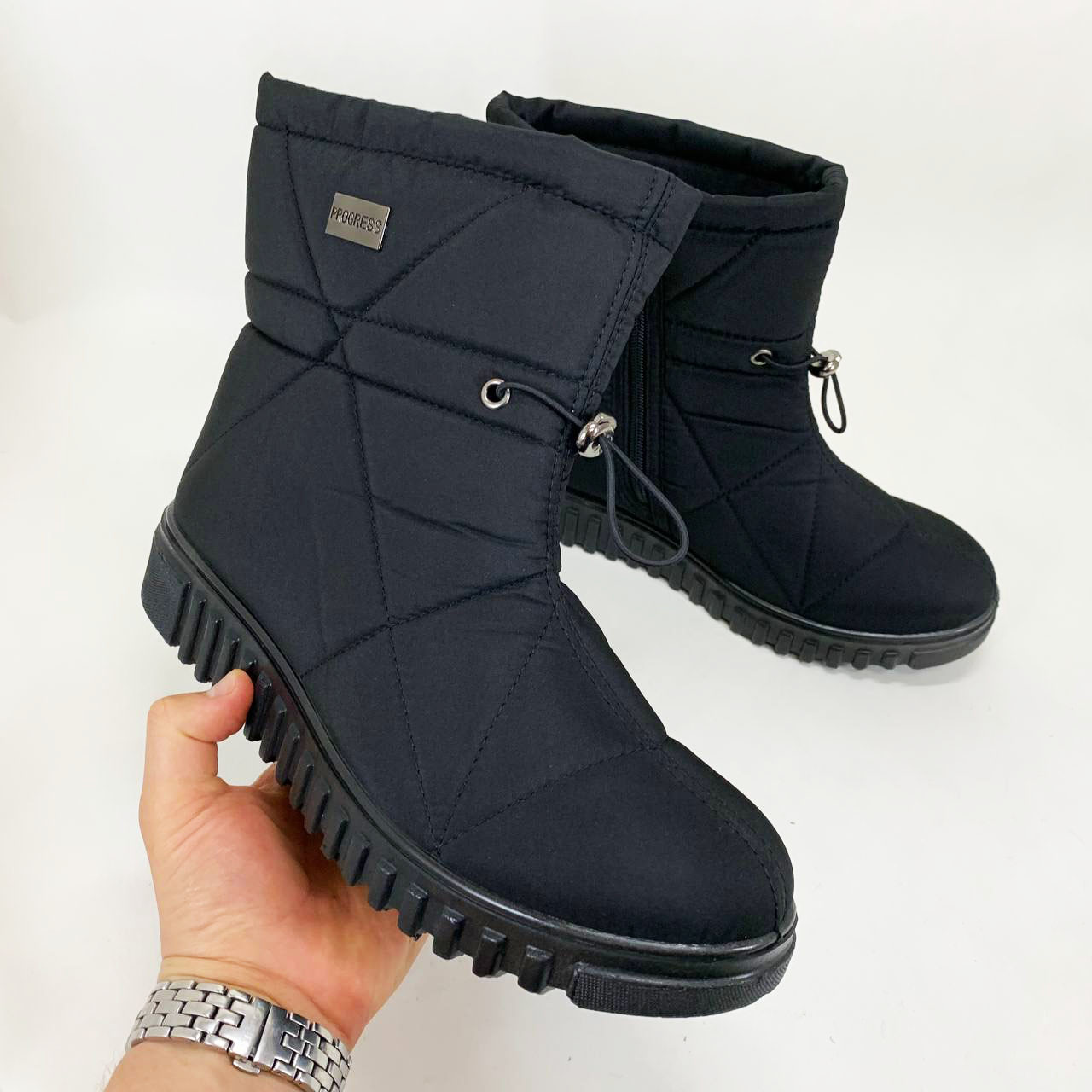 Бурки повстяні жіночі 40р 26см, Бабушці бурки жіночі, Жіночі дутики з текстилю калоші на хутрі BA-52, фото 1