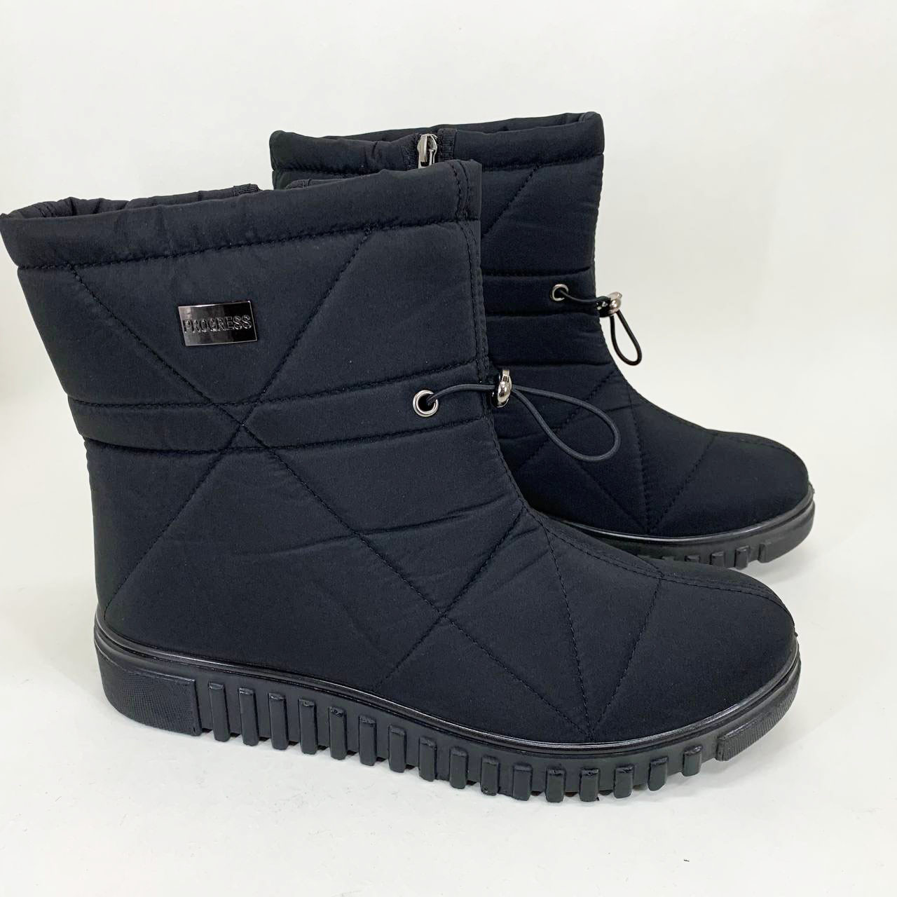 Жіночі дутики львівської фабрики 39р, Жіночі бабуші на хутрі, Калоші жіночі на хутрі хакі Уггі KL-49, фото 1