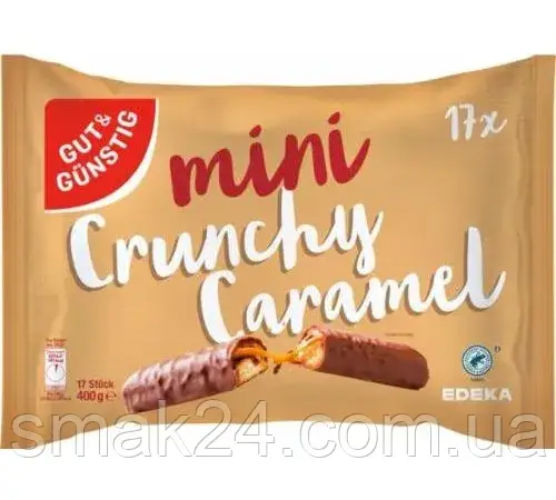 Міні - Батончики з карамеллю Gut&Gunsting Mini Crunchy Caramel (17x21г)  400г Німеччина