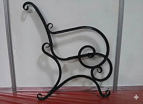 Комплект кованих боковин до лавки Марія зі спинкою без підлокітників тр20х20  200х650х900мм  чорний Kompred OL891