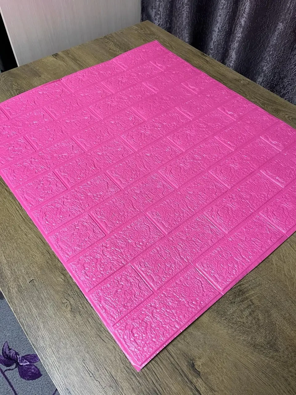 Самоклеюча декоративна 3D панель темно-рожева цегла 700х770х3мм, (5-3) BV-0000232