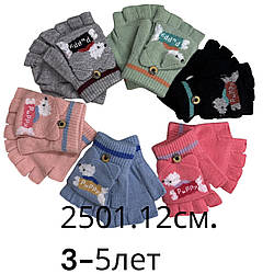 Одинарні рукавички для малюків без пальців із клапаном для дівчинки "Фабричний Китай" Розмір: 3-5 років (24626)