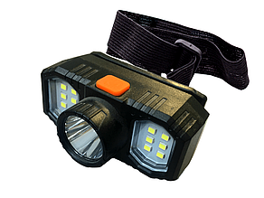Ліхтар налобний акумуляторний HIGH POWER Headlamp (3 Bulbs) USB, Cree XP-E 1W+12xSMD 3W / 400 Лм
