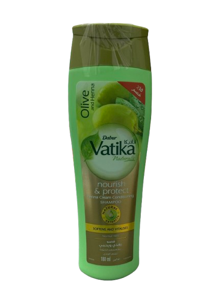 Шампунь Dabur Vatika Живлення та захист з екстрактом оливкової олії та мигдалю 180 мл, фото 1