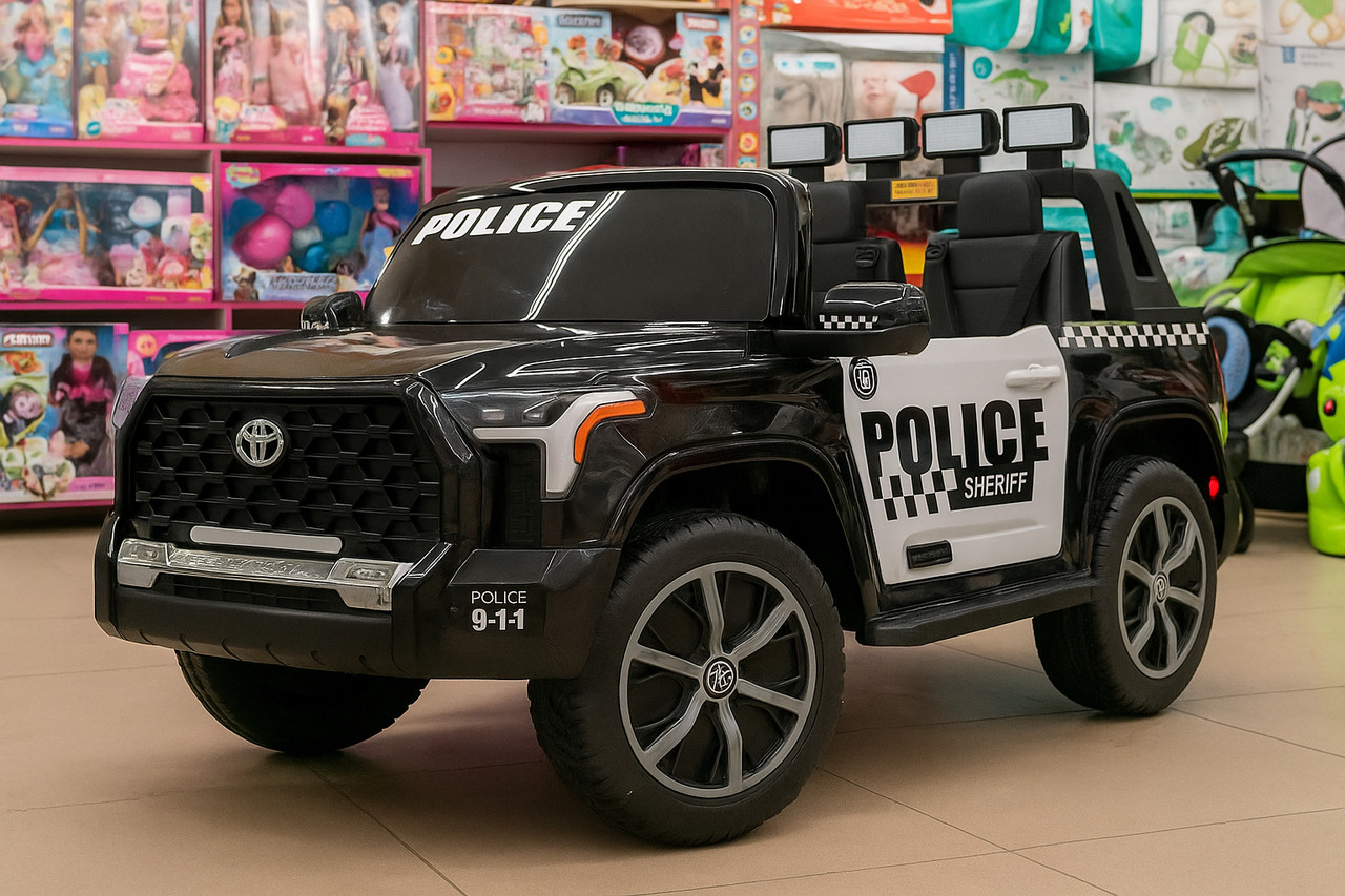 Дитячий електромобіль поліцейський джип двомісний Toyota, фото 1