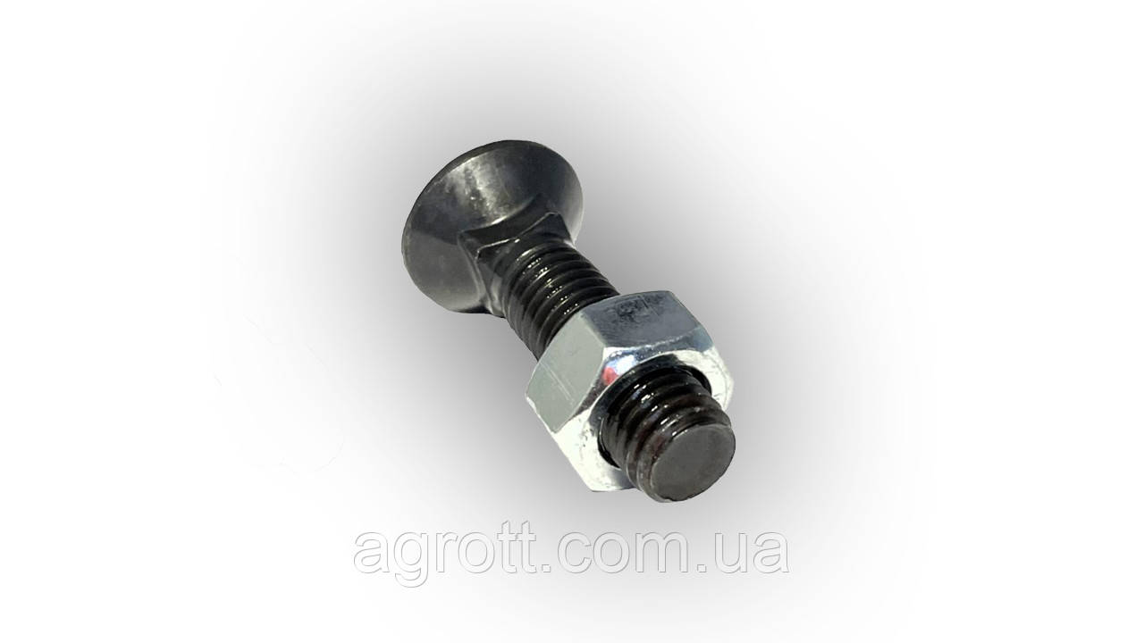 Спецболт 1199O М12х60 (8,8) з гайкою напівпотайний овал DS6007 чорн. (635706012/14810601)