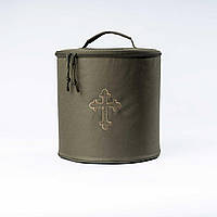 Сумка для митри з вишитим Хрестом та утепленими стінками Renesans СНМ-2 (олива)