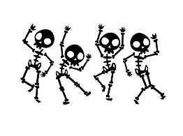 Набір наліпок з оракалу Halloween skeletons 28 х 16 см, 033