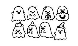 Набір наліпок з оракалу Halloween cute ghosts 25 х 17 см, 034