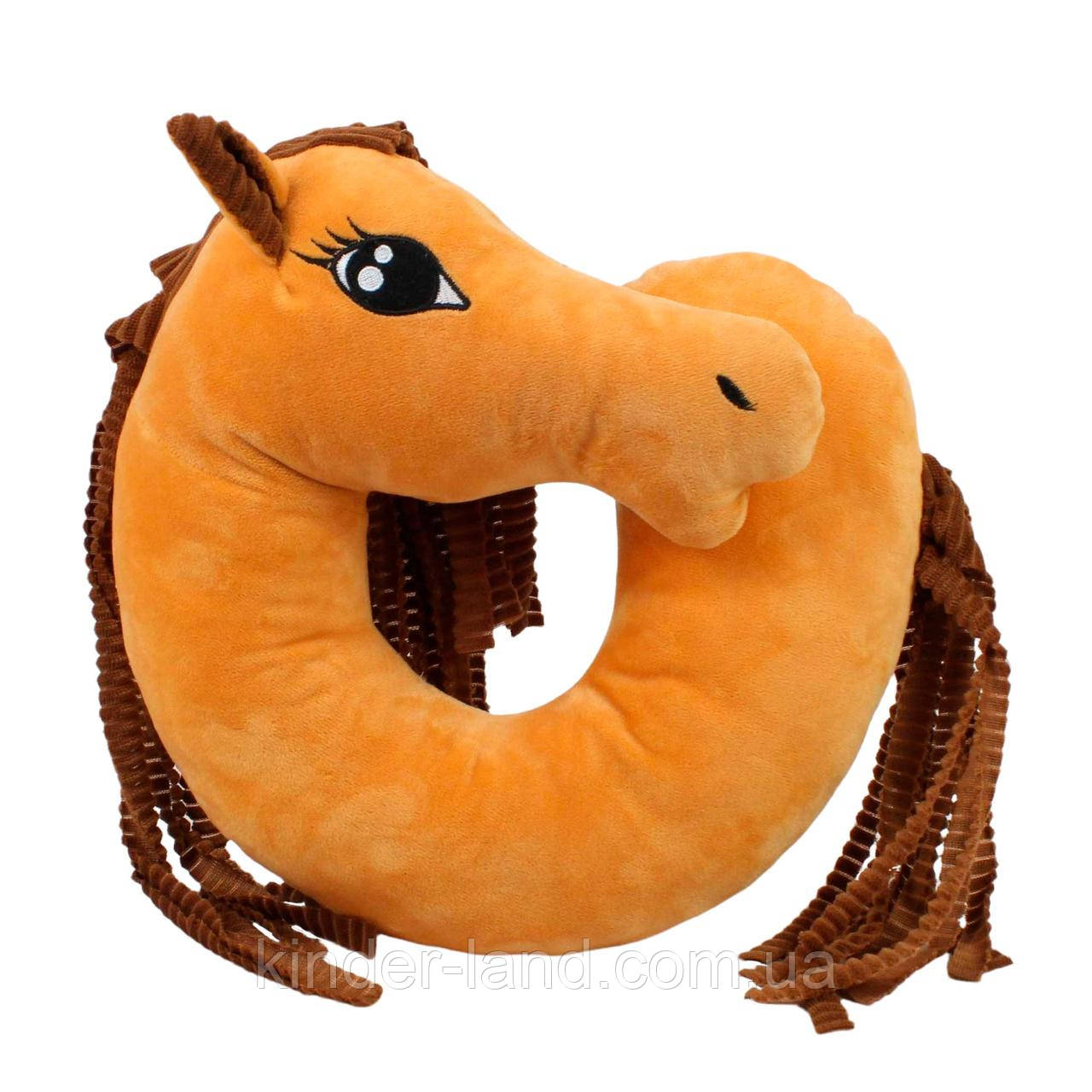 М’яка подушка підголівник Коник, 30 см, (символ 2026 року), 33 см