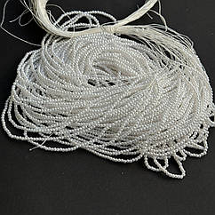 Перли на нитці Vip  білий, упаковка 100 г, 3 мм