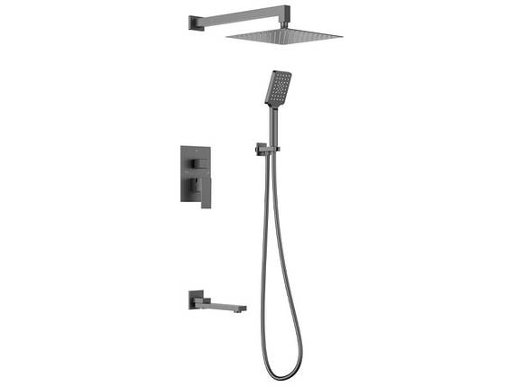 Комплект для душ кабіни (вмонтов.в стіну),графітовий AIM,DG 205-3 gun grey, фото 1