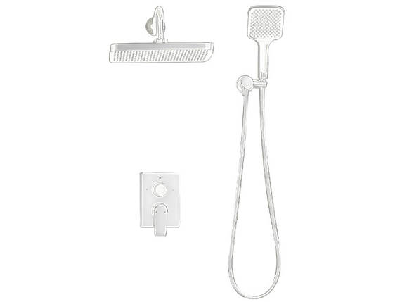 Комплект для душ кабіни (вмонтов.в стіну),,білий AIM,DG207 frosted white, фото 1