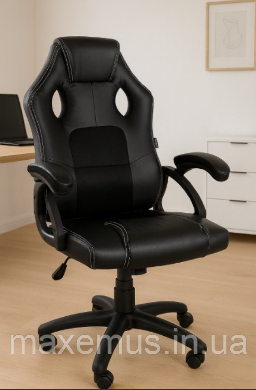 Комп'ютерне крісло для геймера YS-6056 з сітчастою спинкою крісло для роботи за ноутбуком чорне, фото 1