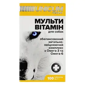 Вітаміни для собак UNICUM мультивітамін 100таб.