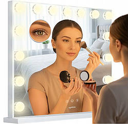 Велике косметичне дзеркало Soulima LED підсвіткою 58x46см, 15лампочок 26129