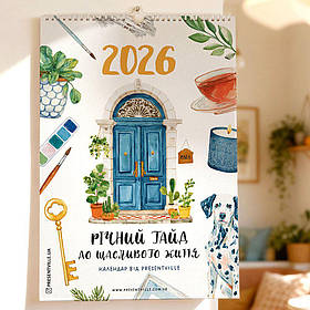 Календарь-планер Гайд до щасливого життя на 2026 рік + стікери А3 формат