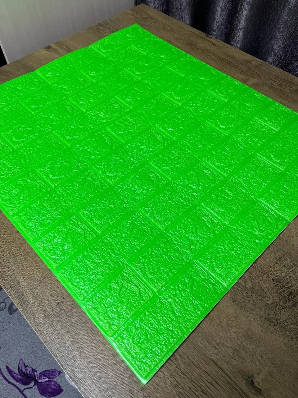 Самоклеюча 3D панель зелена цегла 700х770х3мм, (13-3) 3D панелі самоклеючі,шпалери 3д, декор для дому! BV-0000639