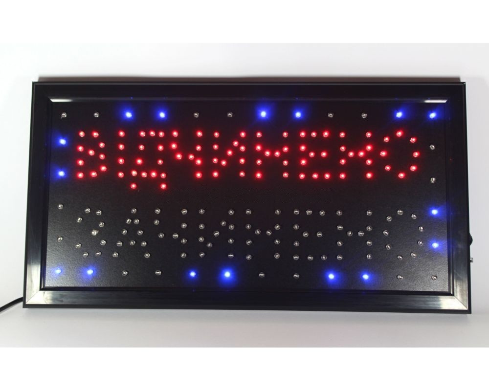 Світлодеодна LED вивіска Відчинено Зачинено 48х25 см. Рекламна вивіска для кафе і бару від мережі 220В