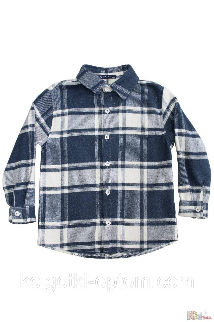 ОПТОМ Сорочка утеплена картата світло-синя (140 см)  Ada Yildiz 2125000882185, фото 1