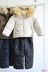 ОПТОМ Упаковка (74-80-86-92-98) Термокомбінезон +куртка бежева для дівчинки No name 1111000065759