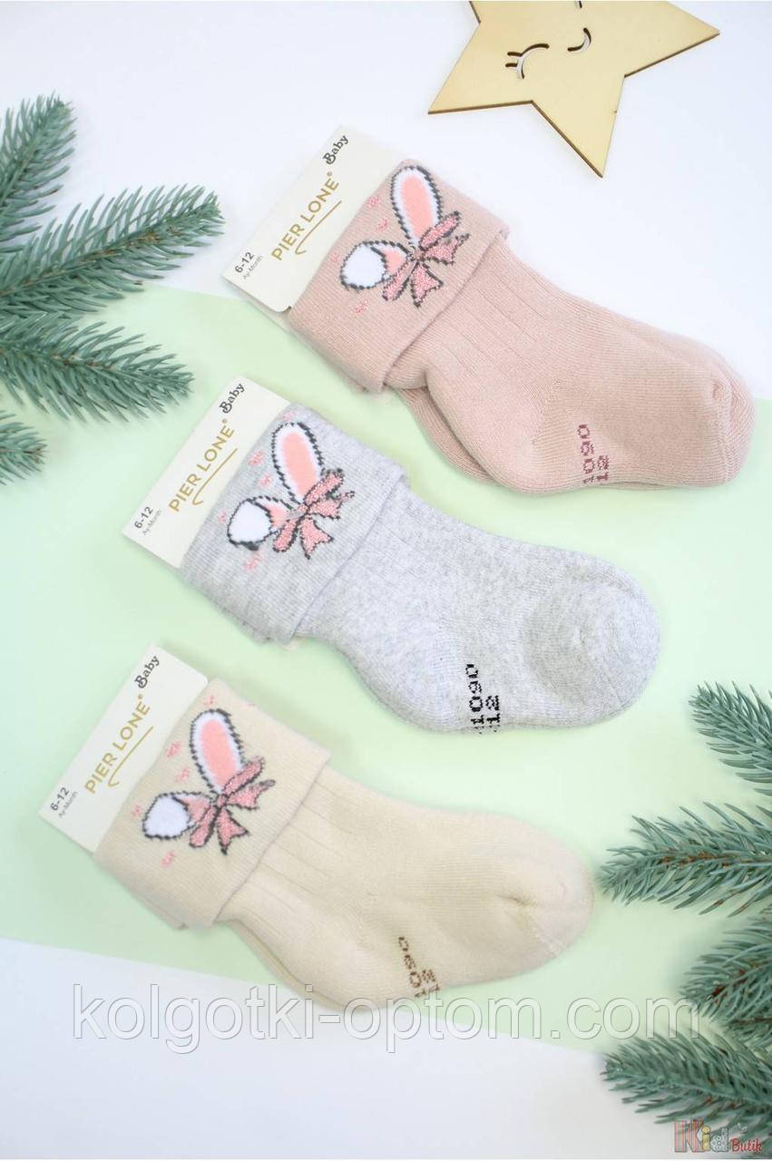 ОПТОМ Шкарпетки махра арома "Вушка" для дівчинки (7/0-3 міс.) Pier Lone 8681788612498, фото 1