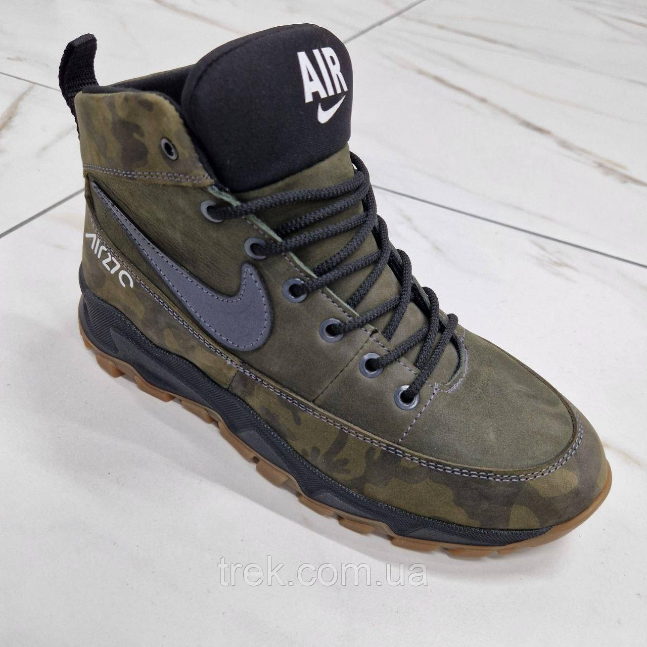 Черевики зимові чоловічі шкіряні хакі /10392/ 40р, фото 1
