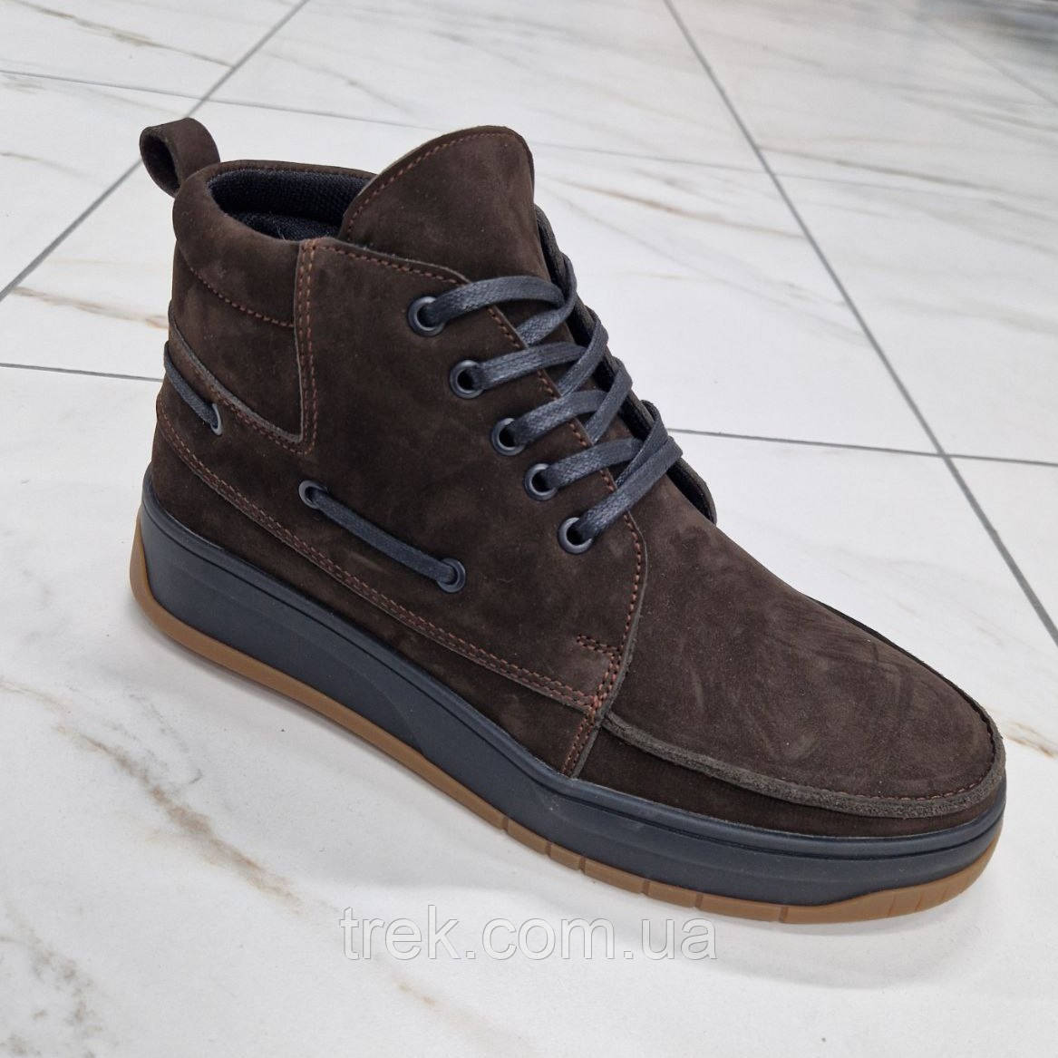 Черевики чоловічі замшеві зимові коричневі /10827/-41р, фото 1