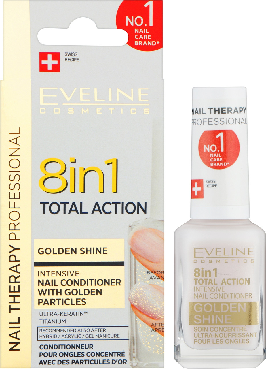Засіб для регенерації нігтів і швидкого відновлення Eveline Cosmetics Golden Shine 12 мл, фото 1