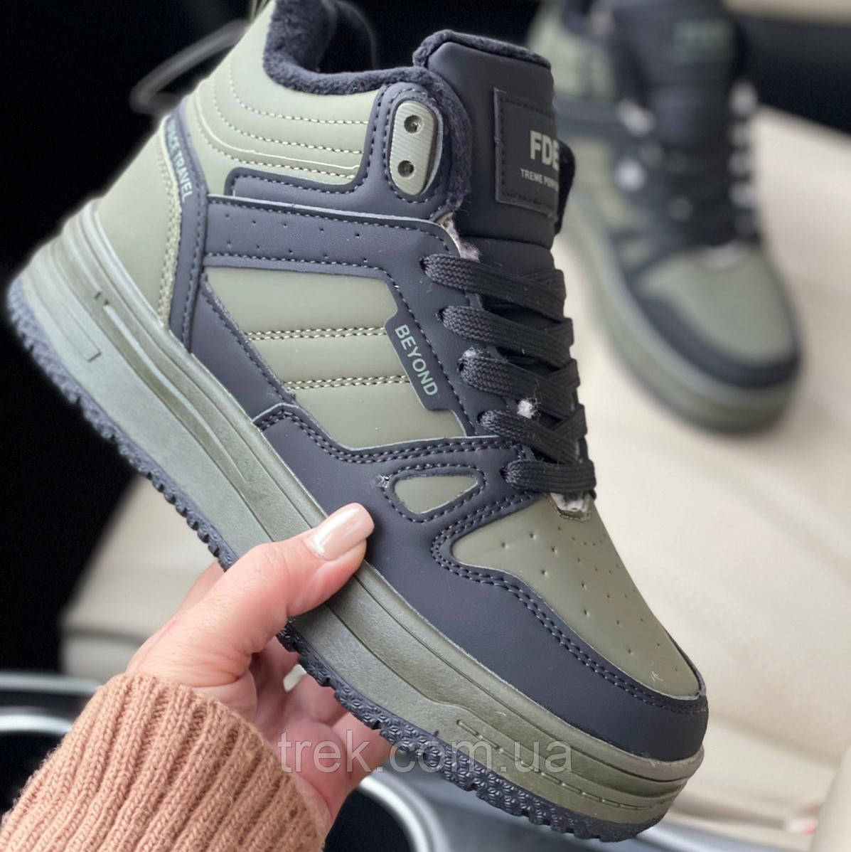 Кросівки зимові хакі /30732/ 38р, фото 1