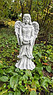 Фігура сумуючого Ангела з арт-бетону, дівчинка Ангел з крилами на могилу, бетонний Ангел, статуя Ангела 45 см, фото 9