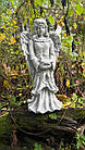 Фігура сумуючого Ангела з арт-бетону, дівчинка Ангел з крилами на могилу, бетонний Ангел, статуя Ангела 45 см, фото 3