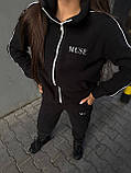 Флісовий теплий спортивний жіночий костюм "Muse", чорний жіночий спортивний костюм на осінь -зиму, фото 3