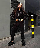 Флісовий теплий спортивний жіночий костюм "Muse", коричневий жіночий спортивний костюм на осінь -зиму, фото 10