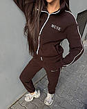 Флісовий теплий спортивний жіночий костюм "Muse", коричневий жіночий спортивний костюм на осінь -зиму, фото 5