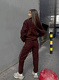 Флісовий теплий спортивний жіночий костюм "Muse", коричневий жіночий спортивний костюм на осінь -зиму, фото 2